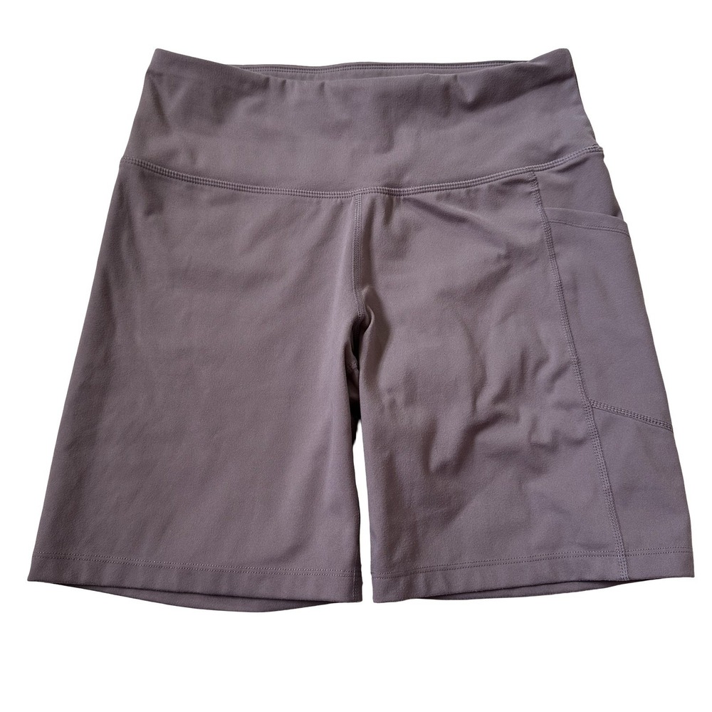 DKNY Bike Shorts Womens Medium Purple High Rise Cycling Side Pocket | 28-19